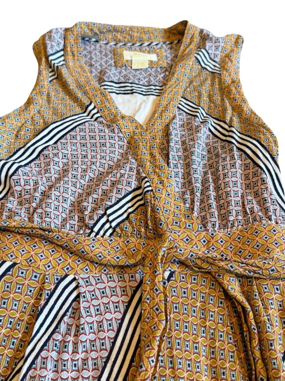 Maeve Anthropologie Carla Faux Wrap Dress Midi Length Fun Print Size 6 Women's - Picture 3 of 13